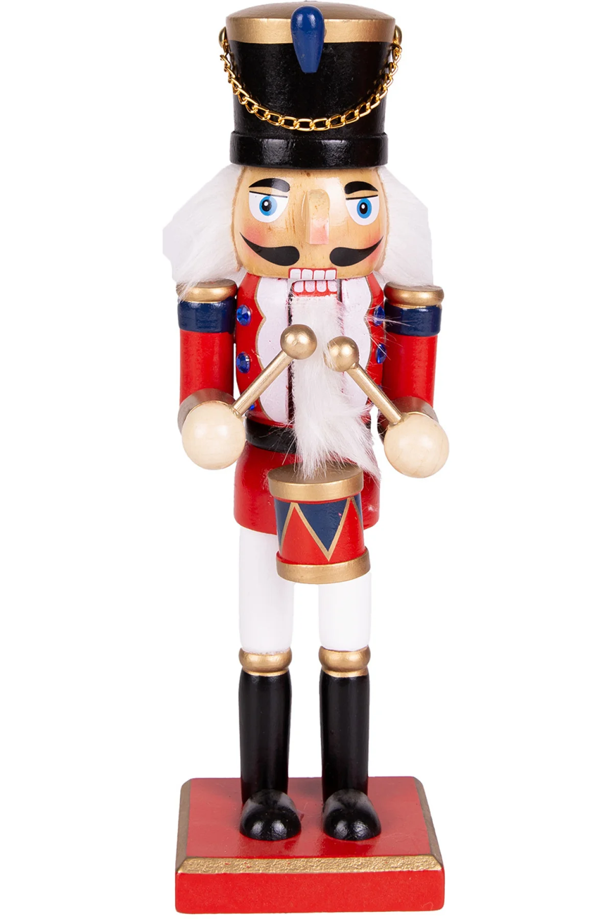 Yılbaşı Süsü Kurşun Asker Trampet Çalan Fındıkkıran Kırmızı-Beyaz