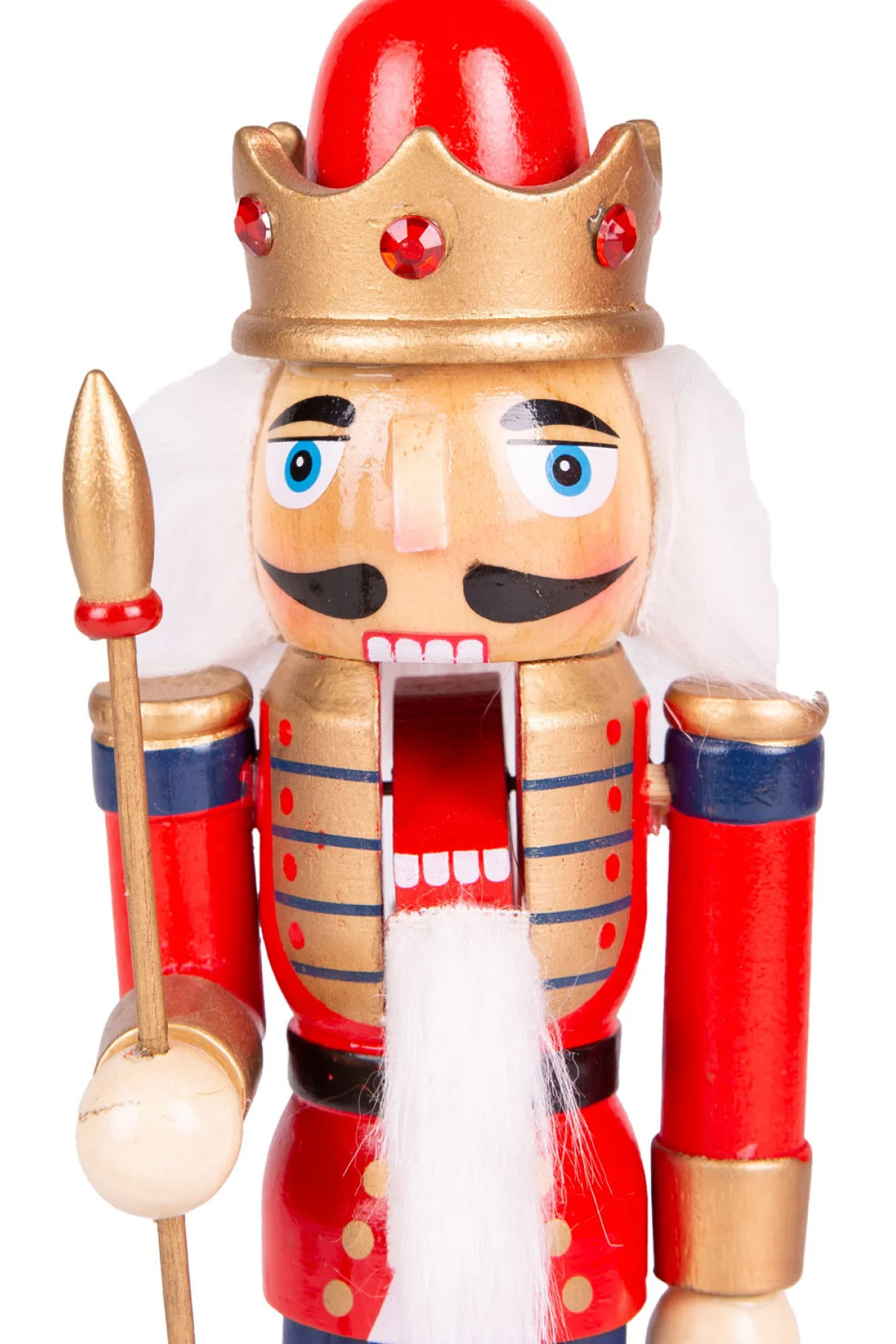 Yılbaşı Süsü Kurşun Asker Taçlı Fındıkkıran Kırmızı-Mavi 25 Cm.