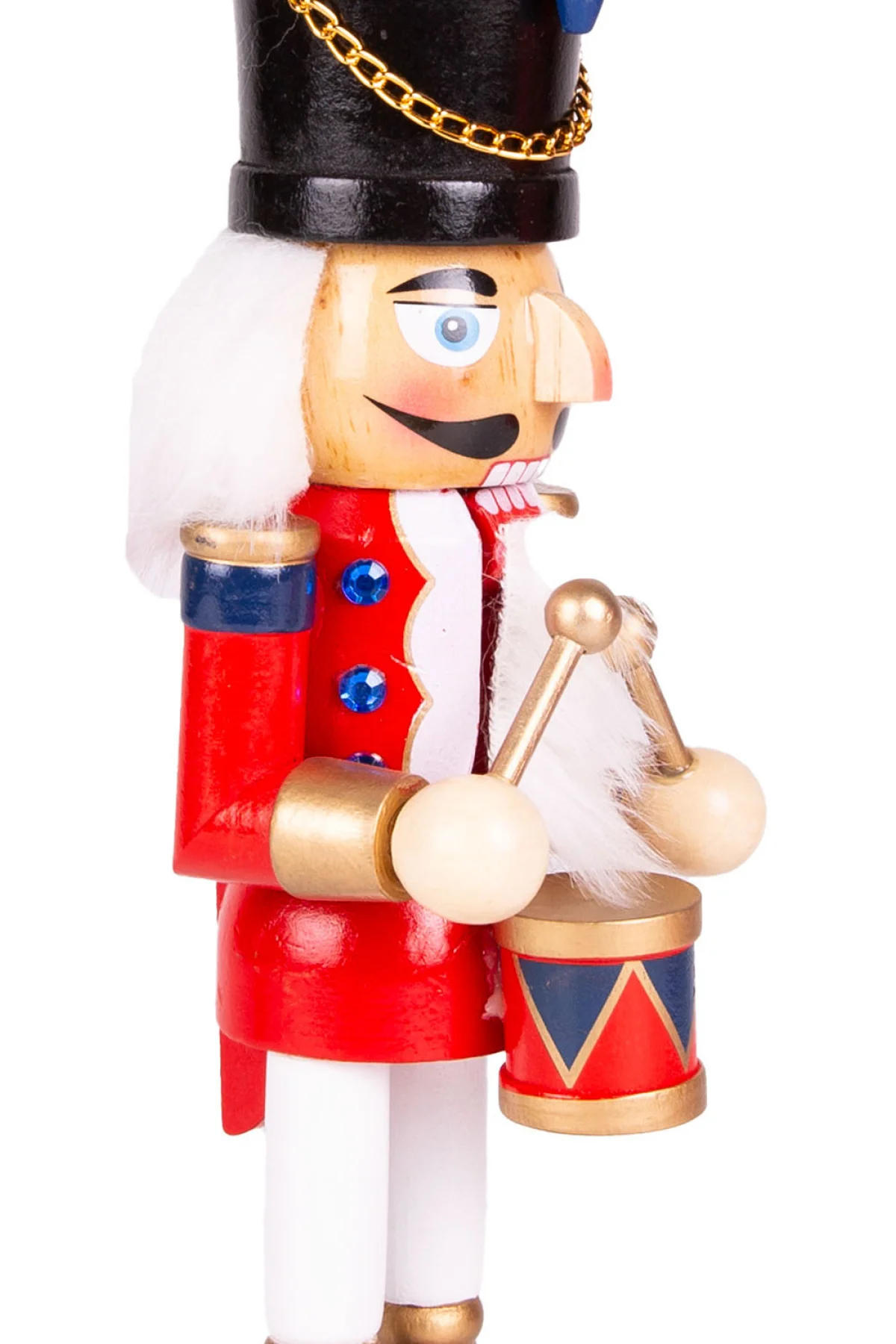 Yılbaşı Süsü Kurşun Asker Trampet Çalan Fındıkkıran Kırmızı-Beyaz