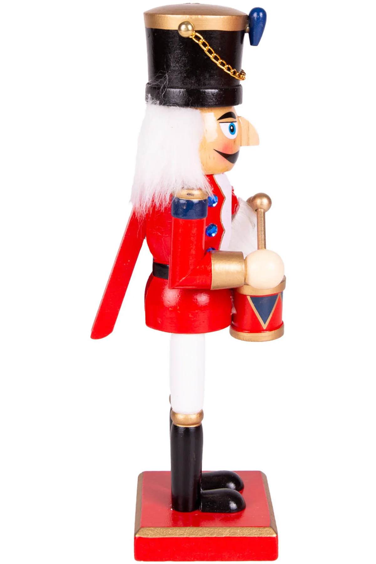 Yılbaşı Süsü Kurşun Asker Trampet Çalan Fındıkkıran Kırmızı-Beyaz