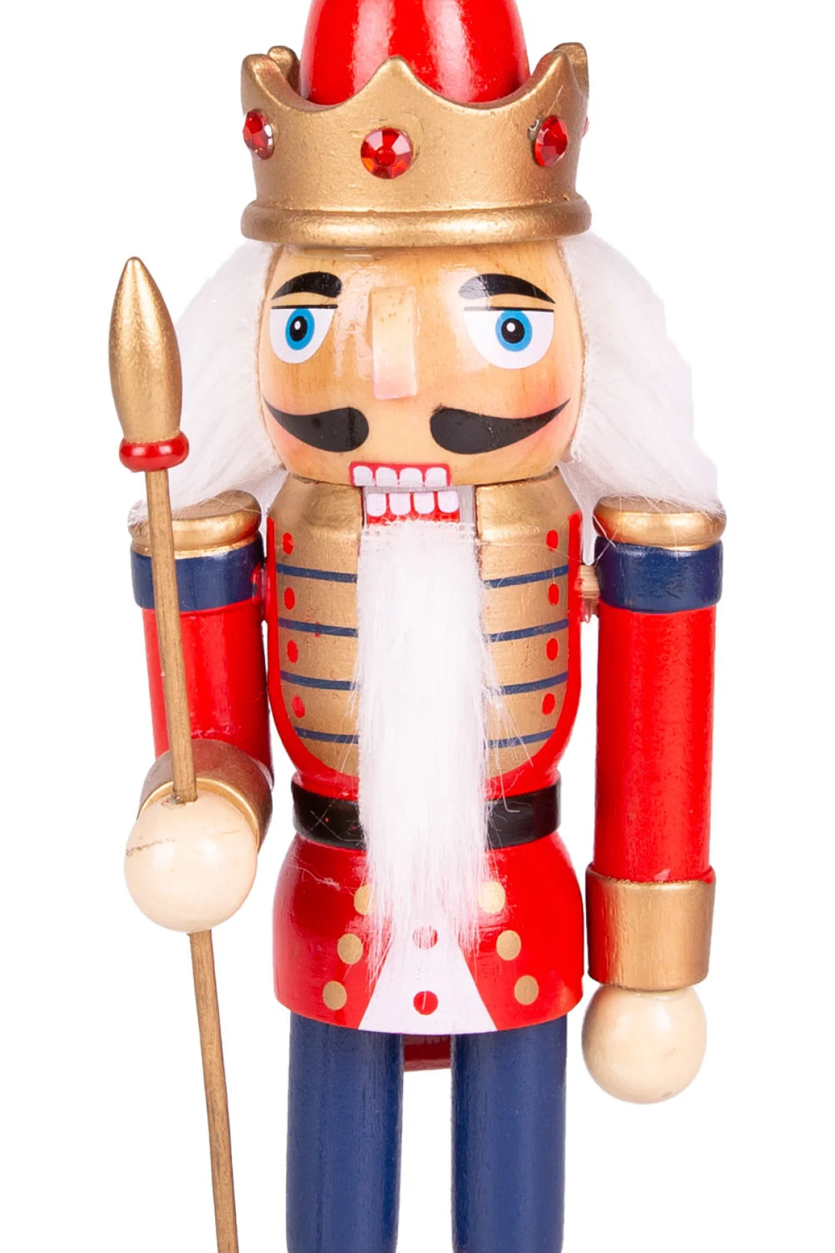 Yılbaşı Süsü Kurşun Asker Taçlı Fındıkkıran Kırmızı-Mavi 25 Cm.