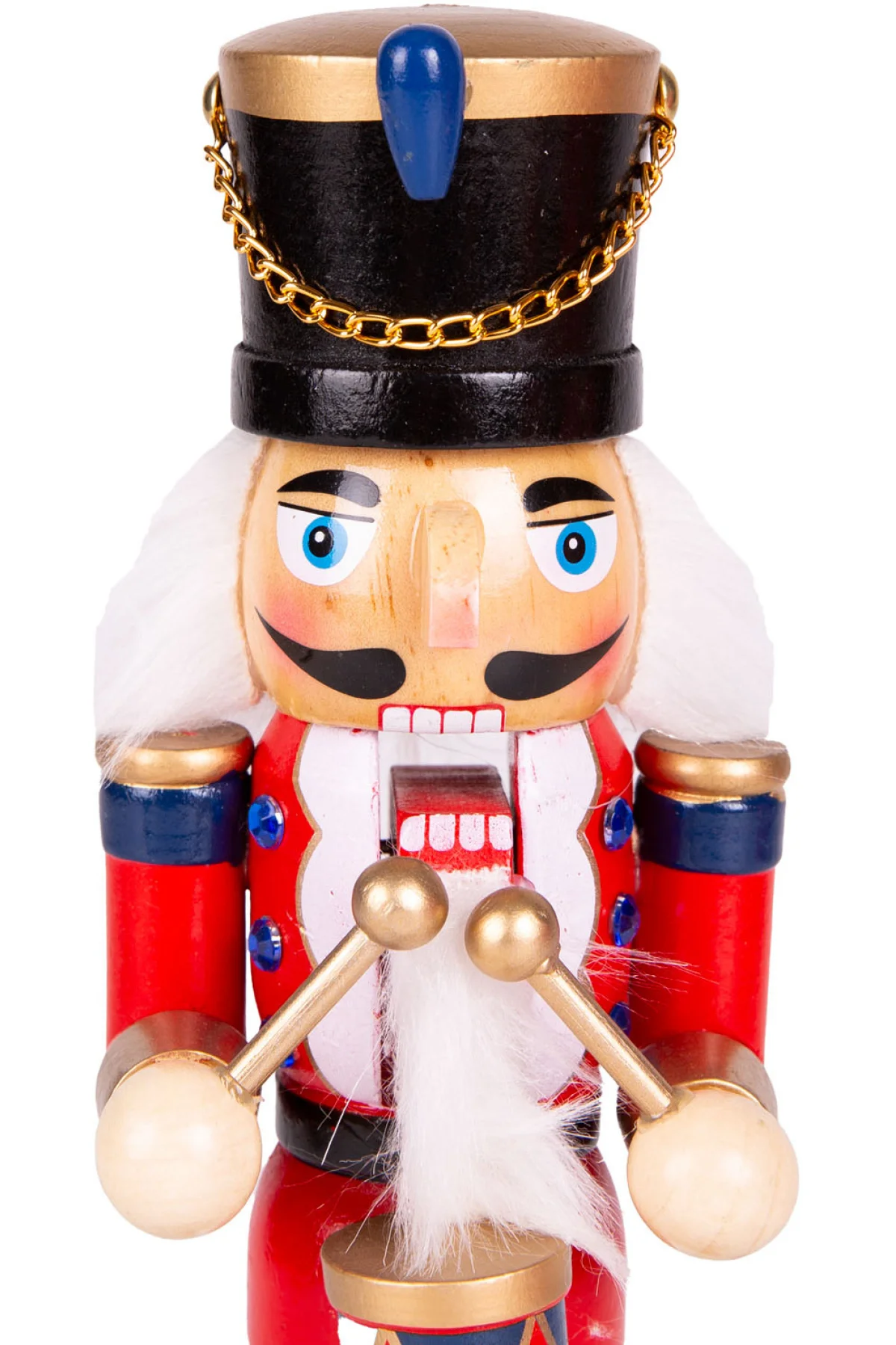 Yılbaşı Süsü Kurşun Asker Trampet Çalan Fındıkkıran Kırmızı-Beyaz