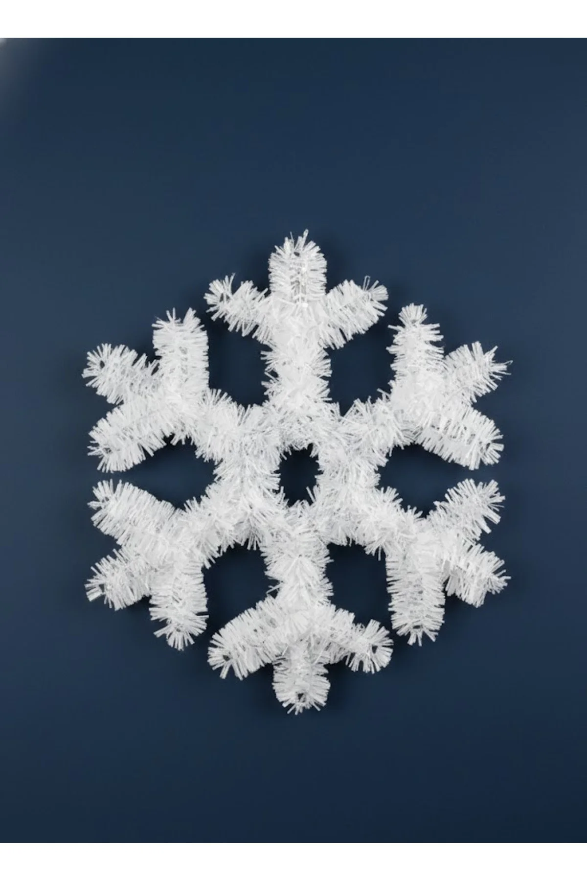Yılbaşı Süsü Şerit Kar Tanesi Beyaz 32 cm
