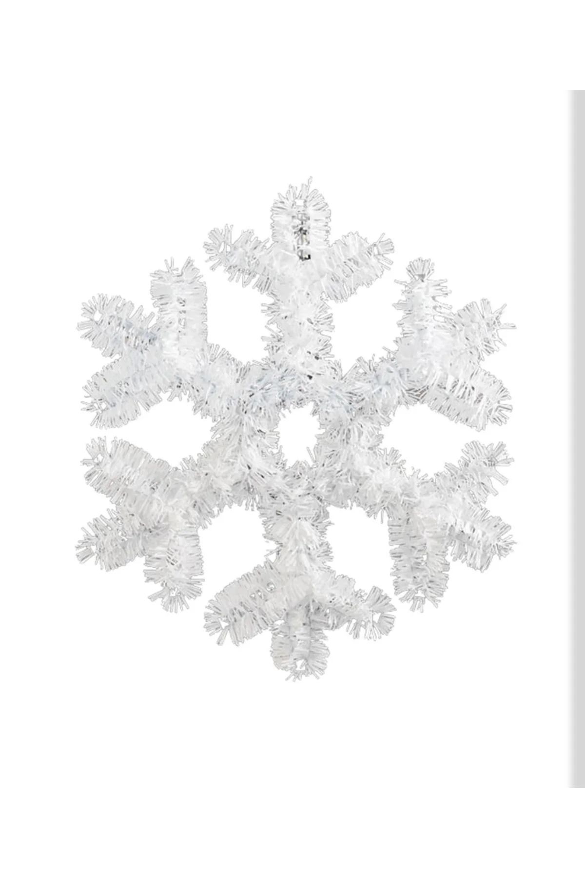 Yılbaşı Süsü Şerit Kar Tanesi Beyaz 32 cm
