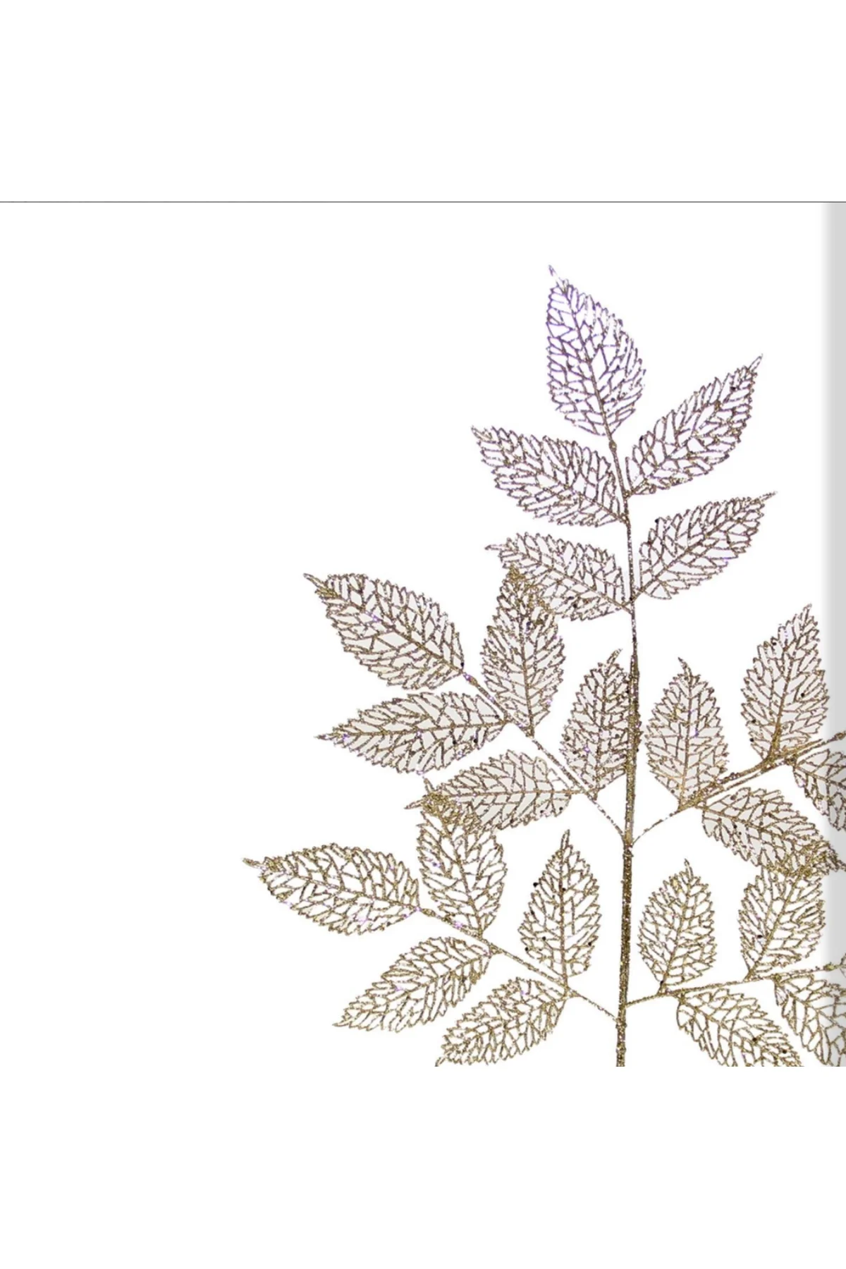 Yılbaşı Süsü Simli Dantel Yaprak Bronz 86 cm