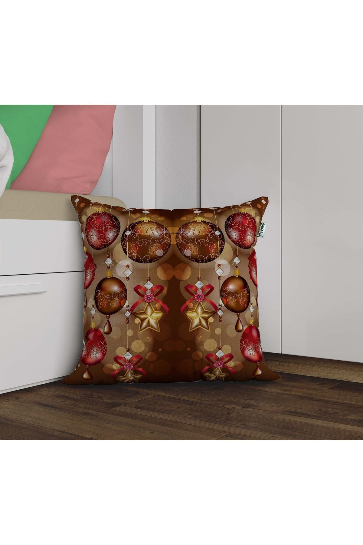 Yılbaşı Temalı 3d Baskılı Dekoratif Kırlent Kılıfı