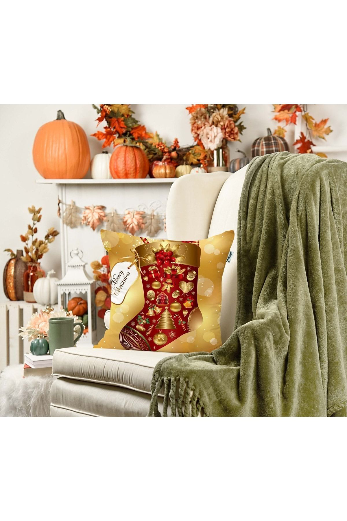 Yılbaşı Temalı 3d Baskılı Dekoratif Kırlent Kılıfı