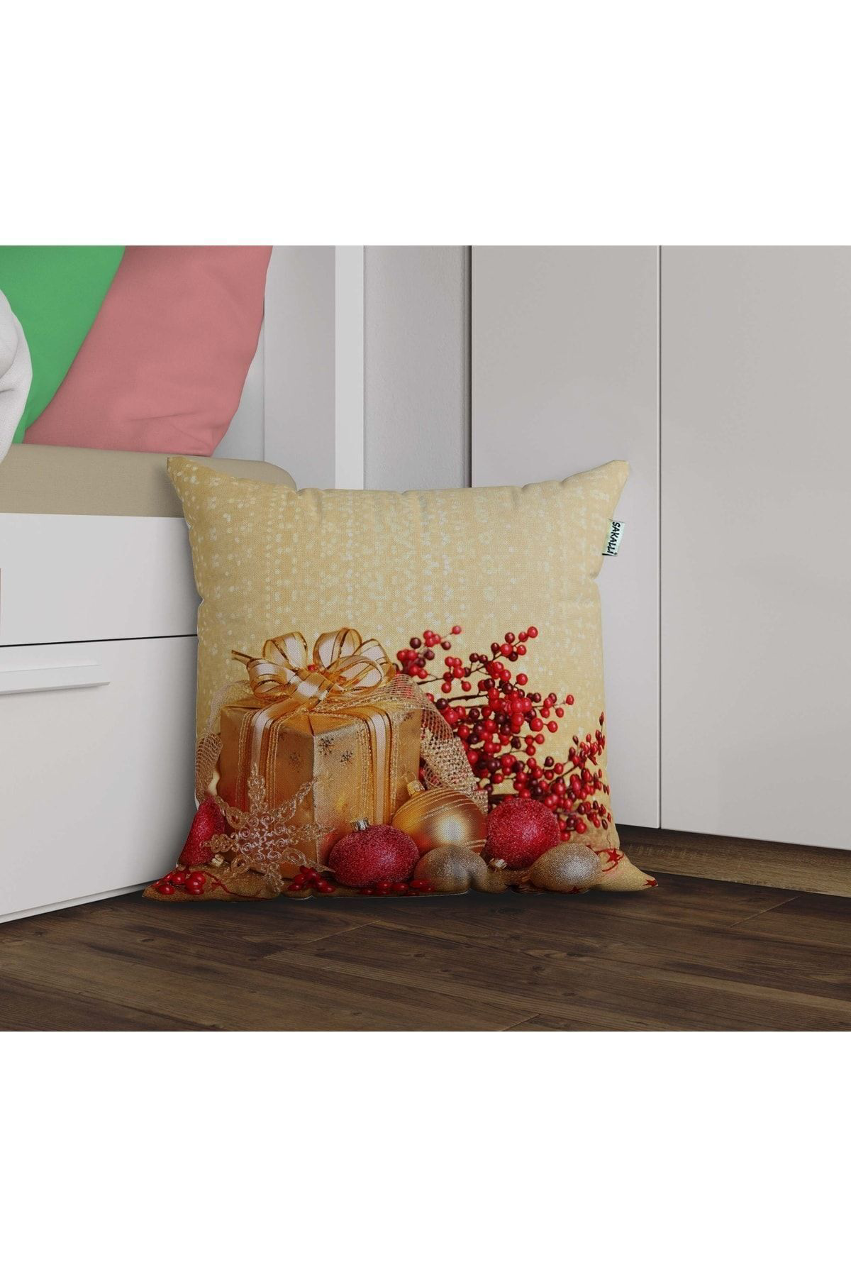 Yılbaşı Temalı 3d Baskılı Dekoratif Kırlent Kılıfı