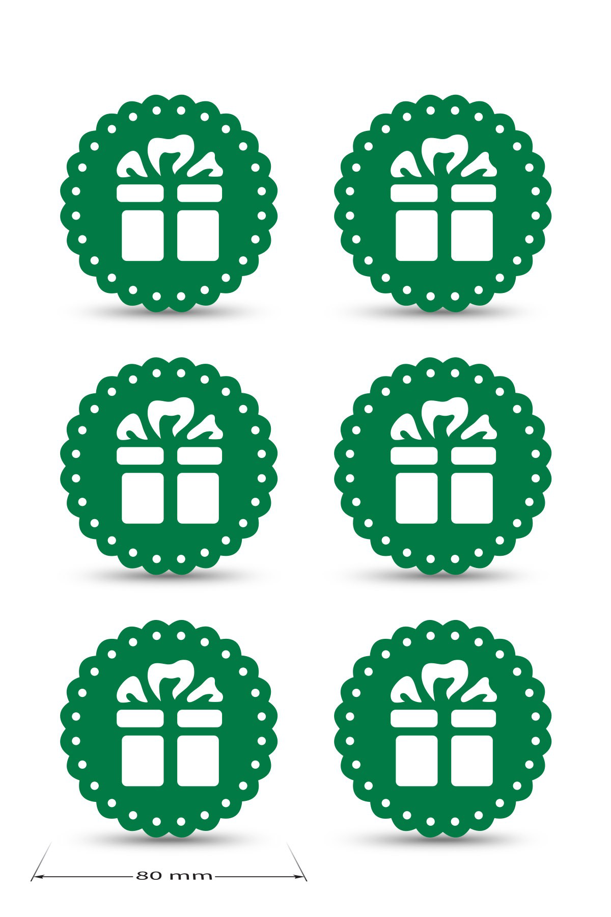 Artikel Yılbaşı Temali -3 Dantel Kenar Desenli Yeşil Keçe Bardak Altlığı 