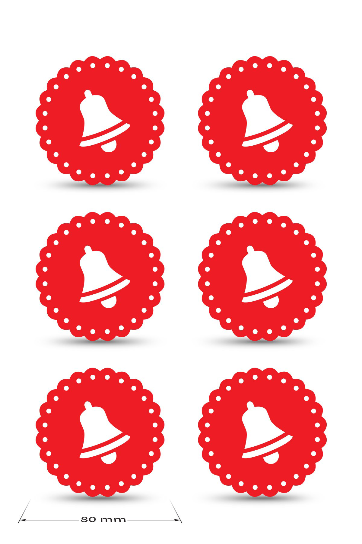 Artikel Yılbaşı Temali -6 Dantel Kenar Desenli Kırmızı Keçe Bardak Altlığ