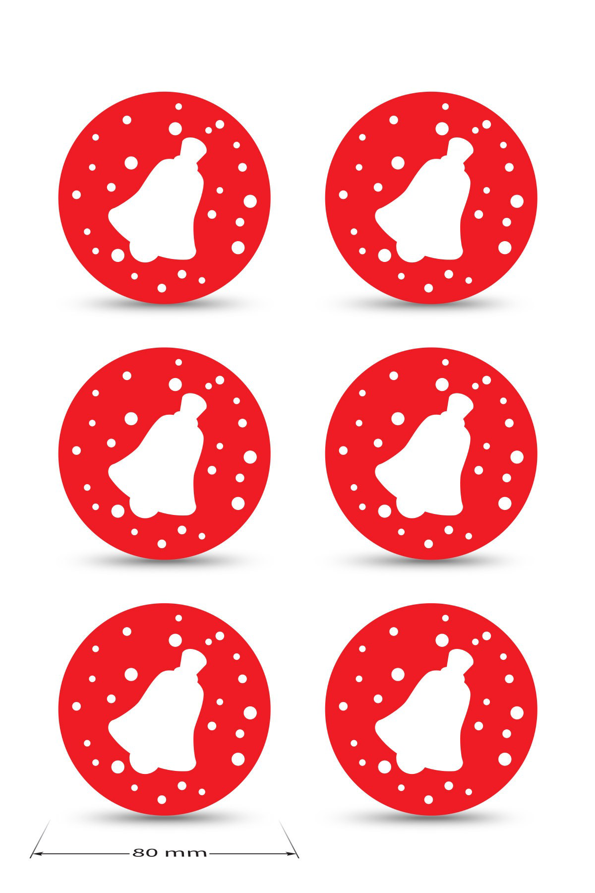 Artikel Yılbaşı Temali -3 Desenli Kırmızı Keçe Bardak Altlığı  6'Lı Takım