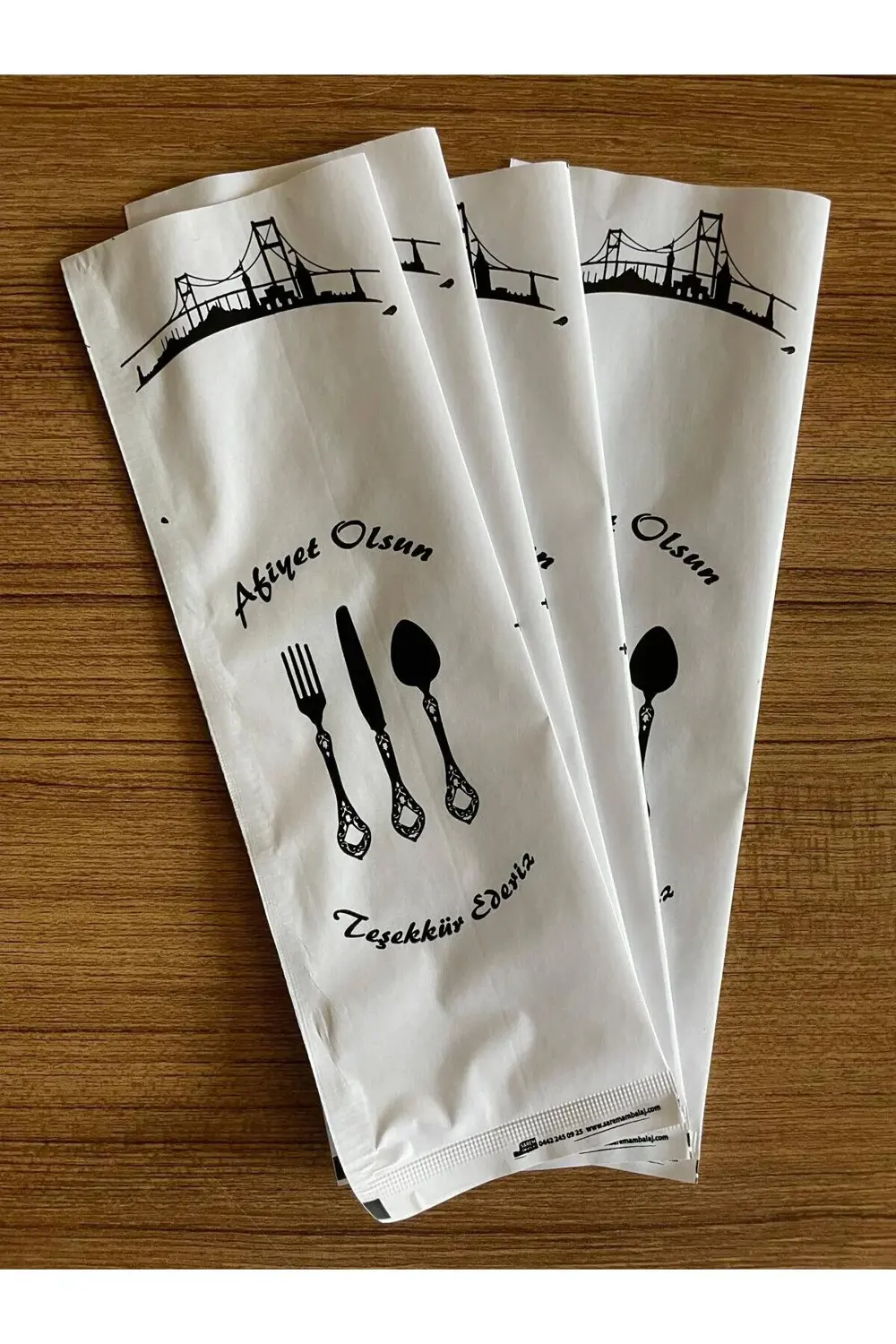 Yılbaşı Temalı Çatal Kaşık Bıçak Kılıfı Kabı (200 ADET KRAFT)