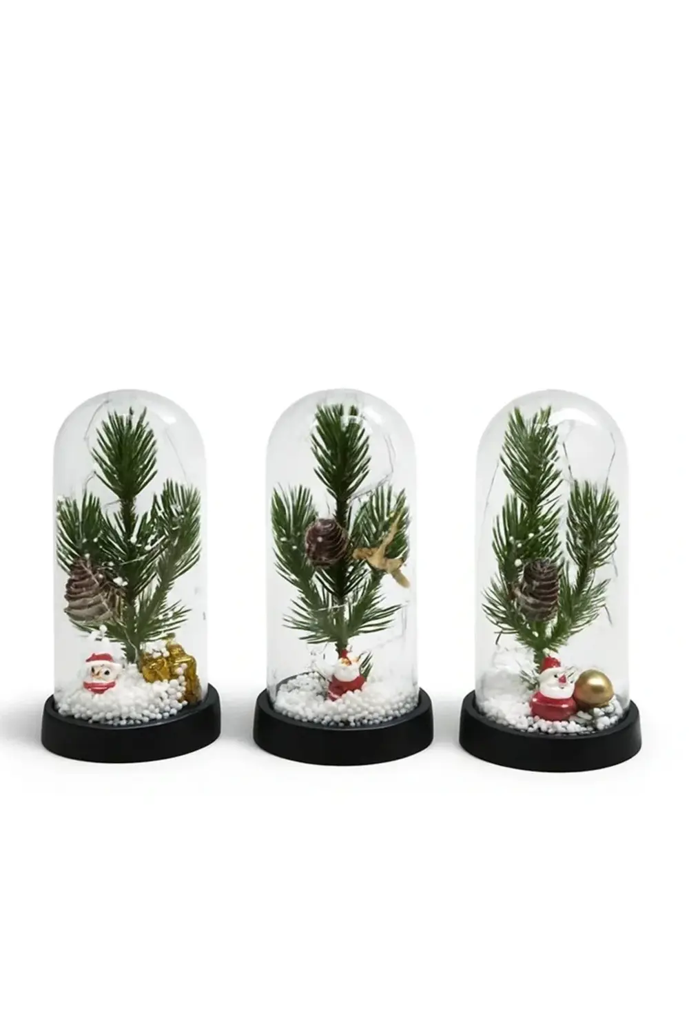 Yılbaşı Temalı Işıklı Dekoratif Cam Fanus Alk5074