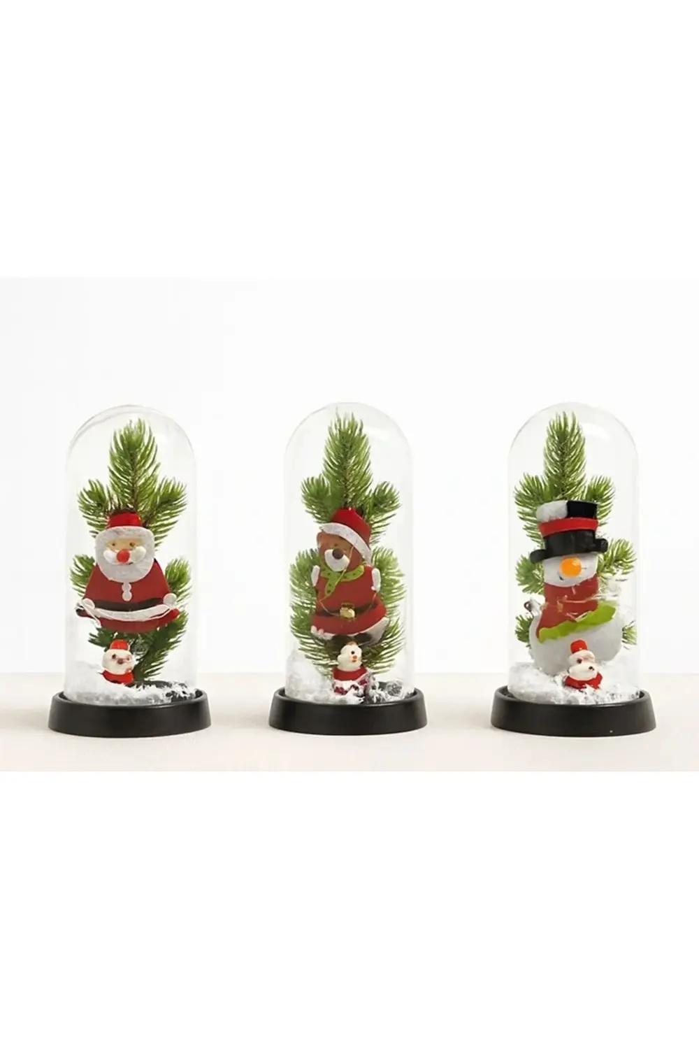 Yılbaşı Temalı Işıklı Dekoratif Cam Fanus Alk5075