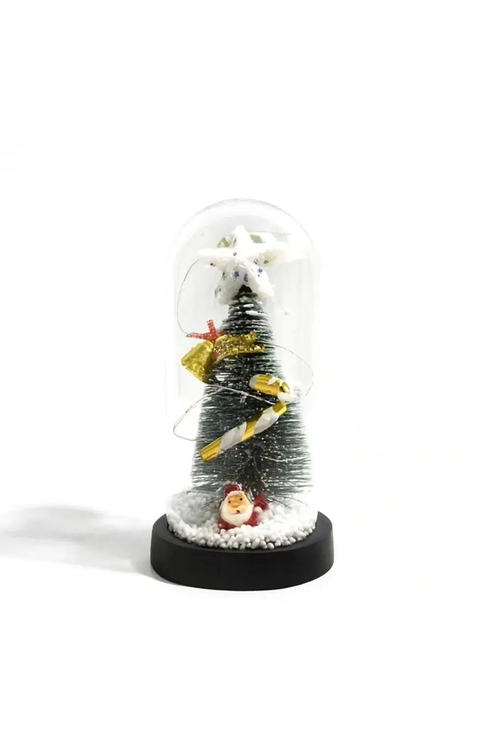 Yılbaşı Temalı Işıklı Dekoratif Cam Fanus Alk5077