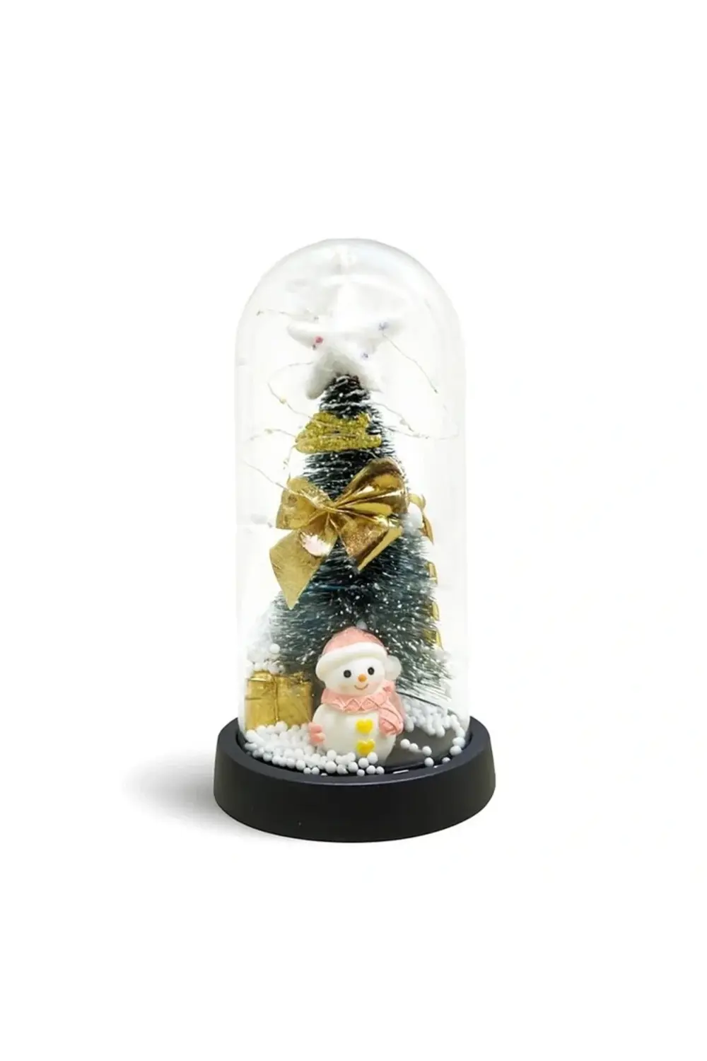 Yılbaşı Temalı Işıklı Dekoratif Cam Fanus Alk5079