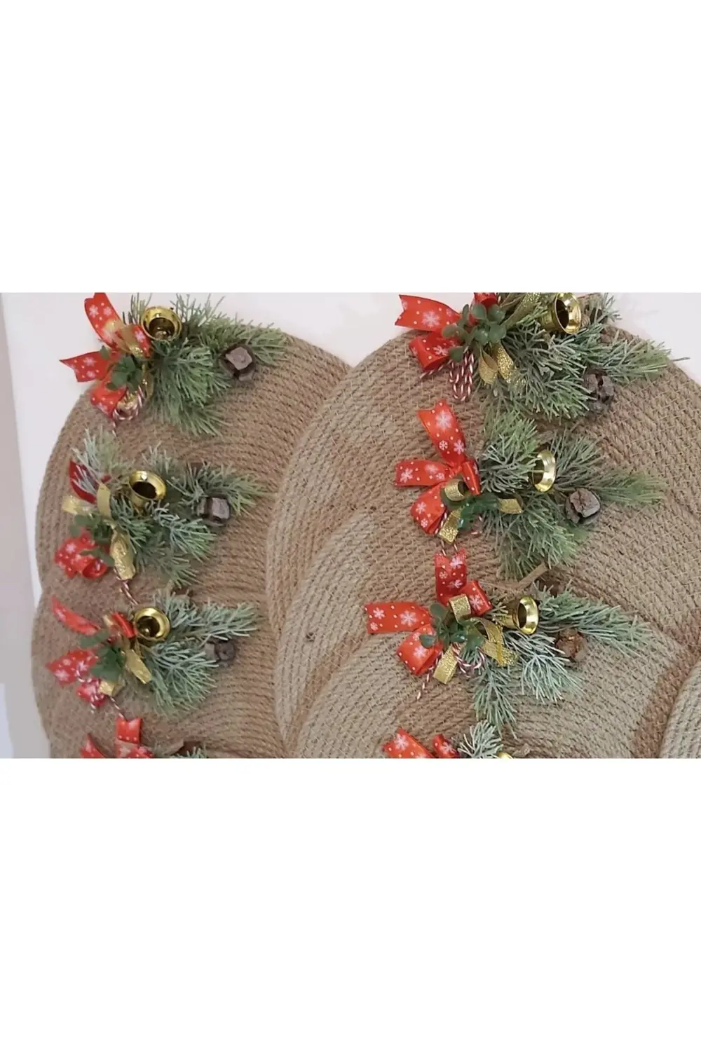 Yılbaşı Temalı Jüt Ipi Amerikan Servisi 6 Lı