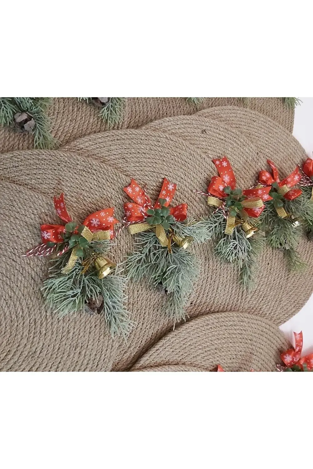 Yılbaşı Temalı Jüt Ipi Amerikan Servisi 6 Lı