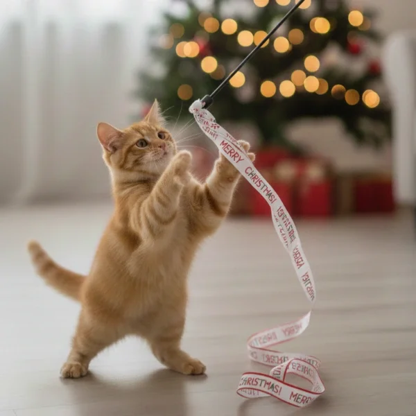 Yılbaşı Temalı Kedi Oyun Oltası Yılbaşı Temalı Kedi Oyun Oltası
