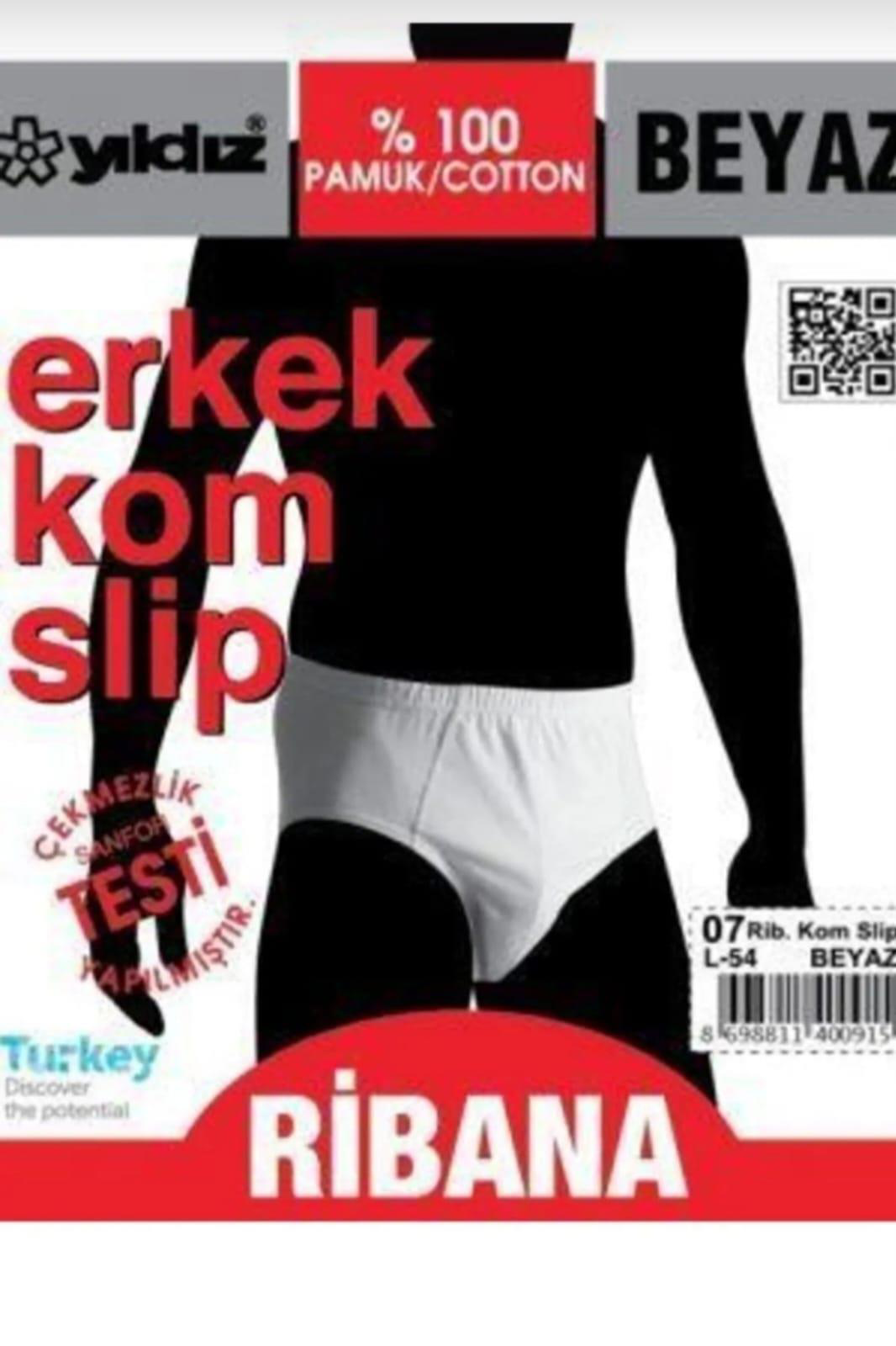 5 Yildiz Yildiz 07 Erkek Ribana Slip 6 Adet