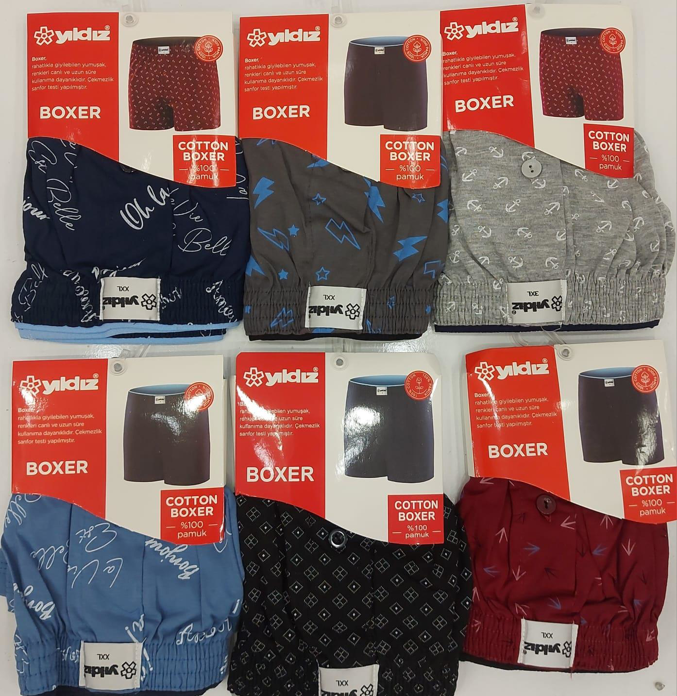 YILDIZ 43 ERKEK HAVLU BEL DESENLİ BOXER 9 ADET YILDIZ 43 ERKEK HAVLU BEL DESENLİ BOXER 9 ADET