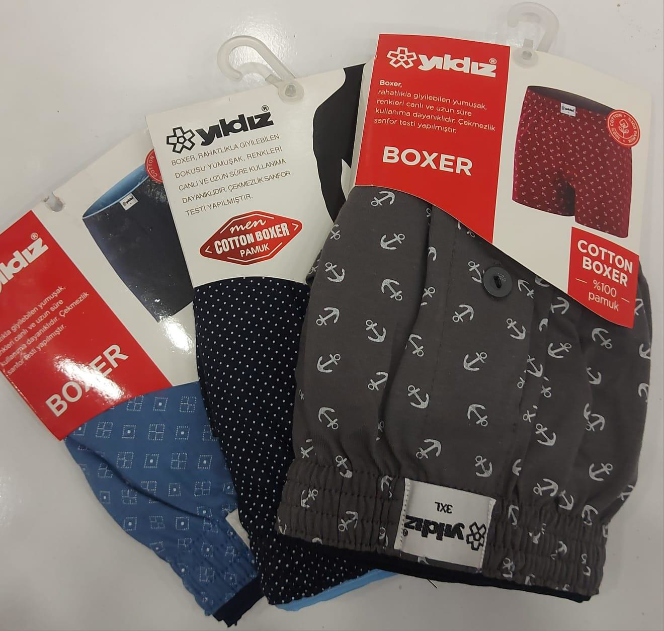 YILDIZ 43 ERKEK HAVLU BEL DESENLİ BOXER 3 ADET YILDIZ 43 ERKEK HAVLU BEL DESENLİ BOXER 3 ADET