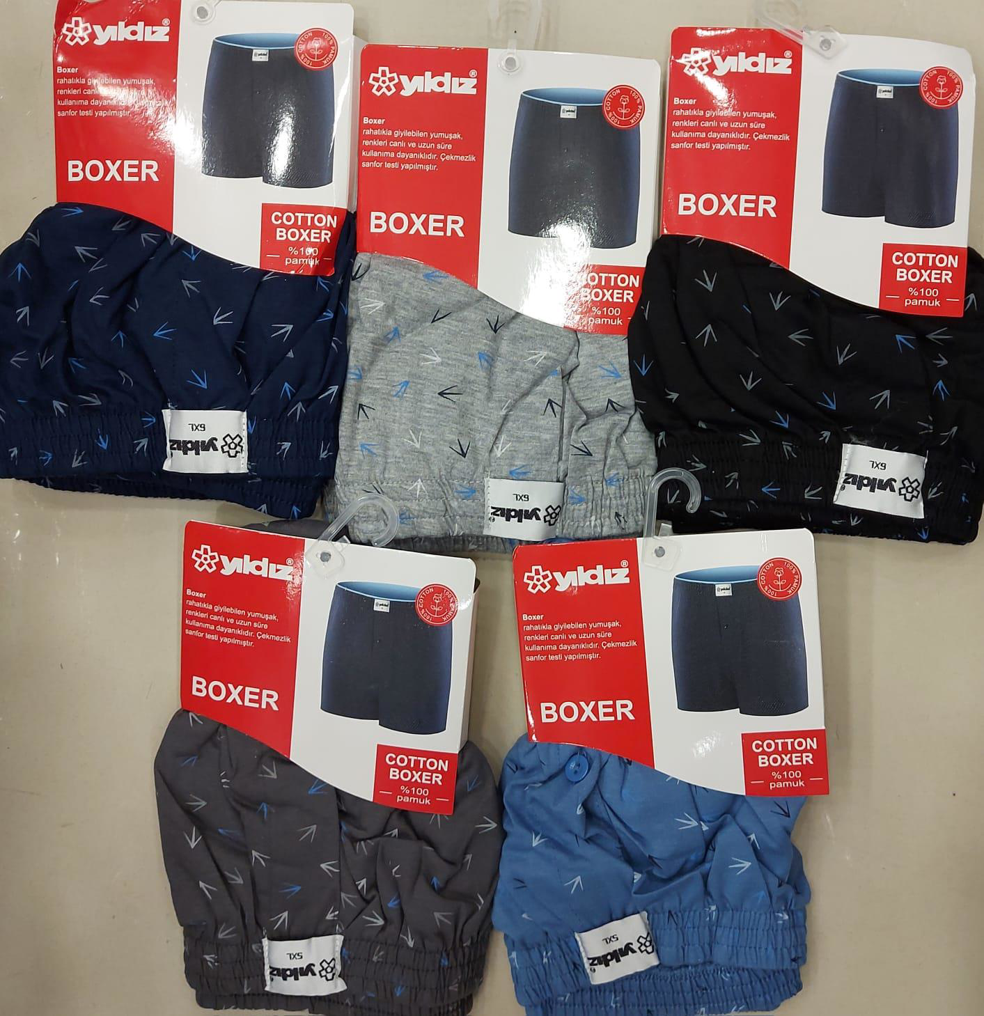 YILDIZ 48 ERKEK KARIŞIK DESENLİ BATTAL BOXER 3 ADET YILDIZ 48 ERKEK KARIŞIK DESENLİ BATTAL BOXER 3 ADET