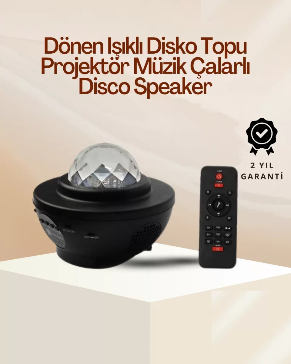 Yıldız &amp; Okyanus Dalga Projektörü – Bluetooth / USB Hoparlörlü - Lisinya