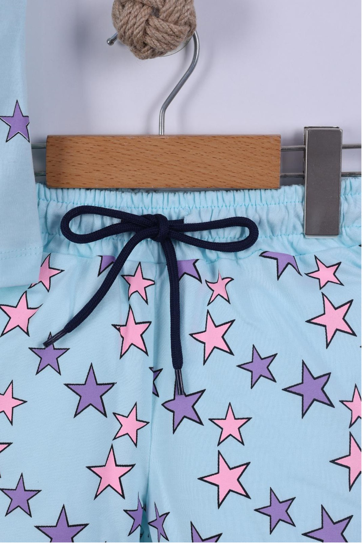 Yıldız Baskılı Kız Çocuk T-Shirt Şort Takım 3/6 yaş