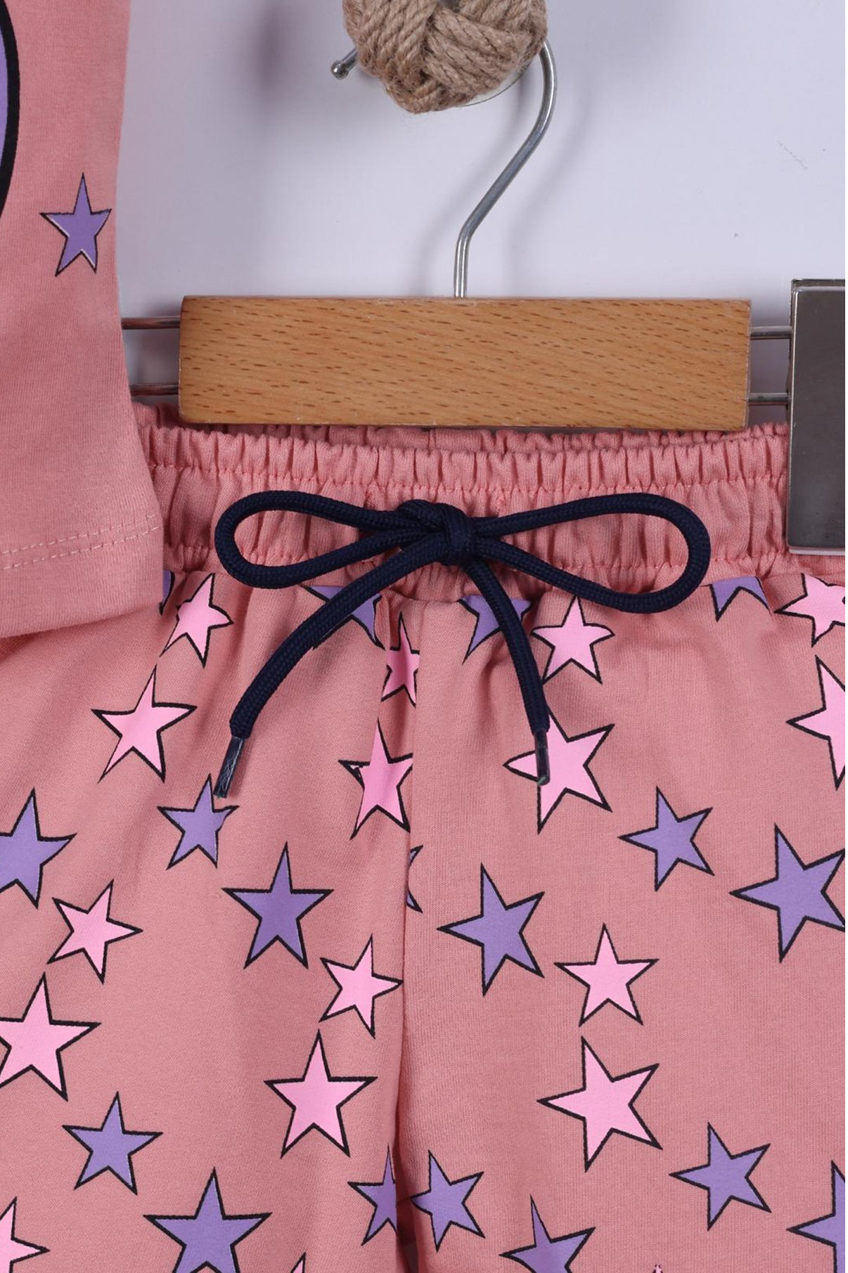 Yıldız Baskılı Kız Çocuk T-Shirt Şort Takım 3/6 yaş