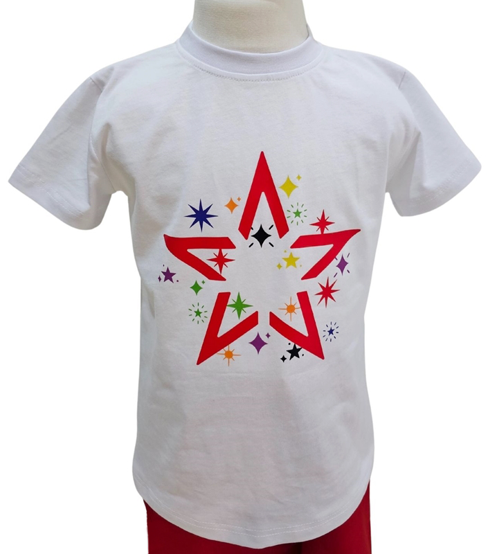 Kostüm Sarayı Yıldız Desenli Beyaz Tişört Kostüm Sarayı Yıldız Desenli Beyaz Tişört