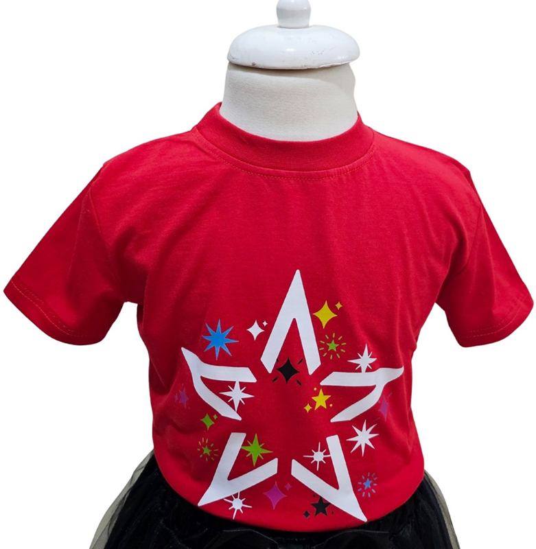 Kostüm Sarayı Yıldız Desenli Kırmızı Tişört Kostüm Sarayı Yıldız Desenli Kırmızı Tişört