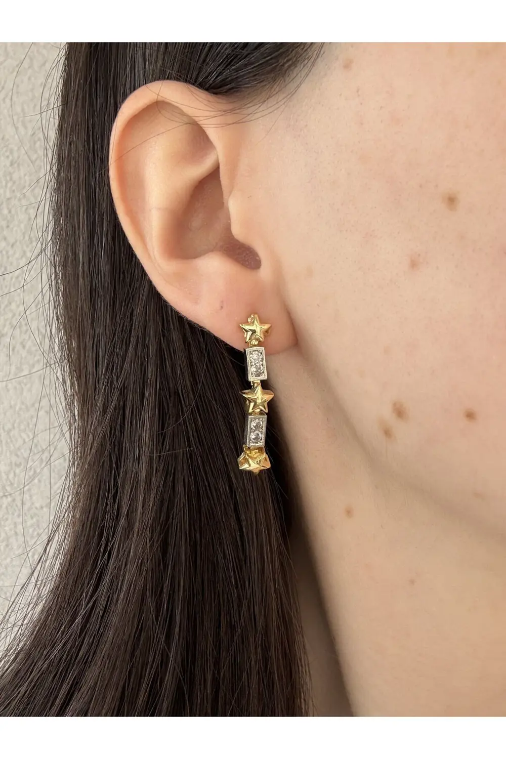 Atelier Emine Yıldız Desenli Sallantılı Küpe