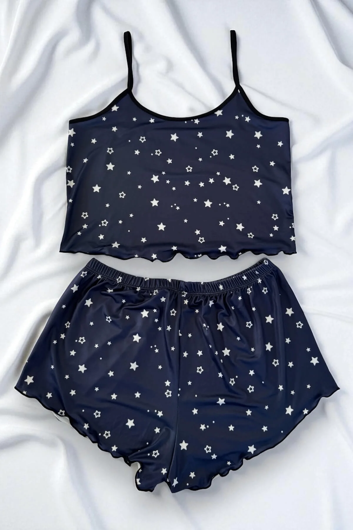 Yıldız Desenli  Şortlu Pijama