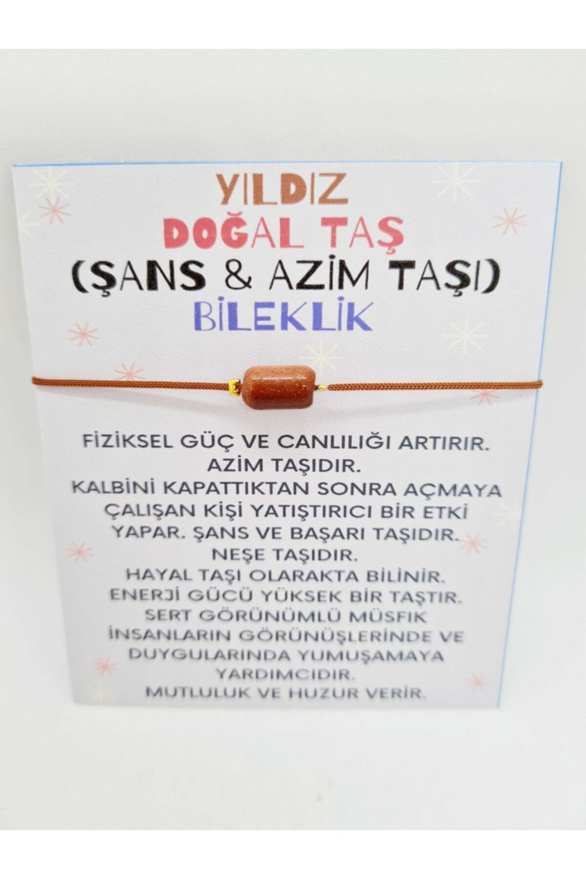 Yıldız Doğal Taş Bileklik ( Azim & Şans Taşı )