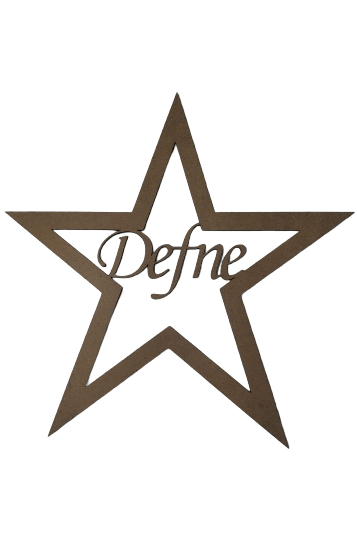 Leylaser Yıldız Figürlü 3 Mm Ham Mdf İsimli Kasnak 35 Cm