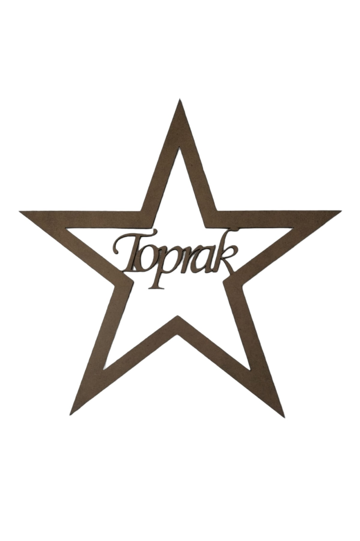 Leylaser Yıldız Figürlü 3 Mm Ham Mdf İsimli Kasnak 30 Cm