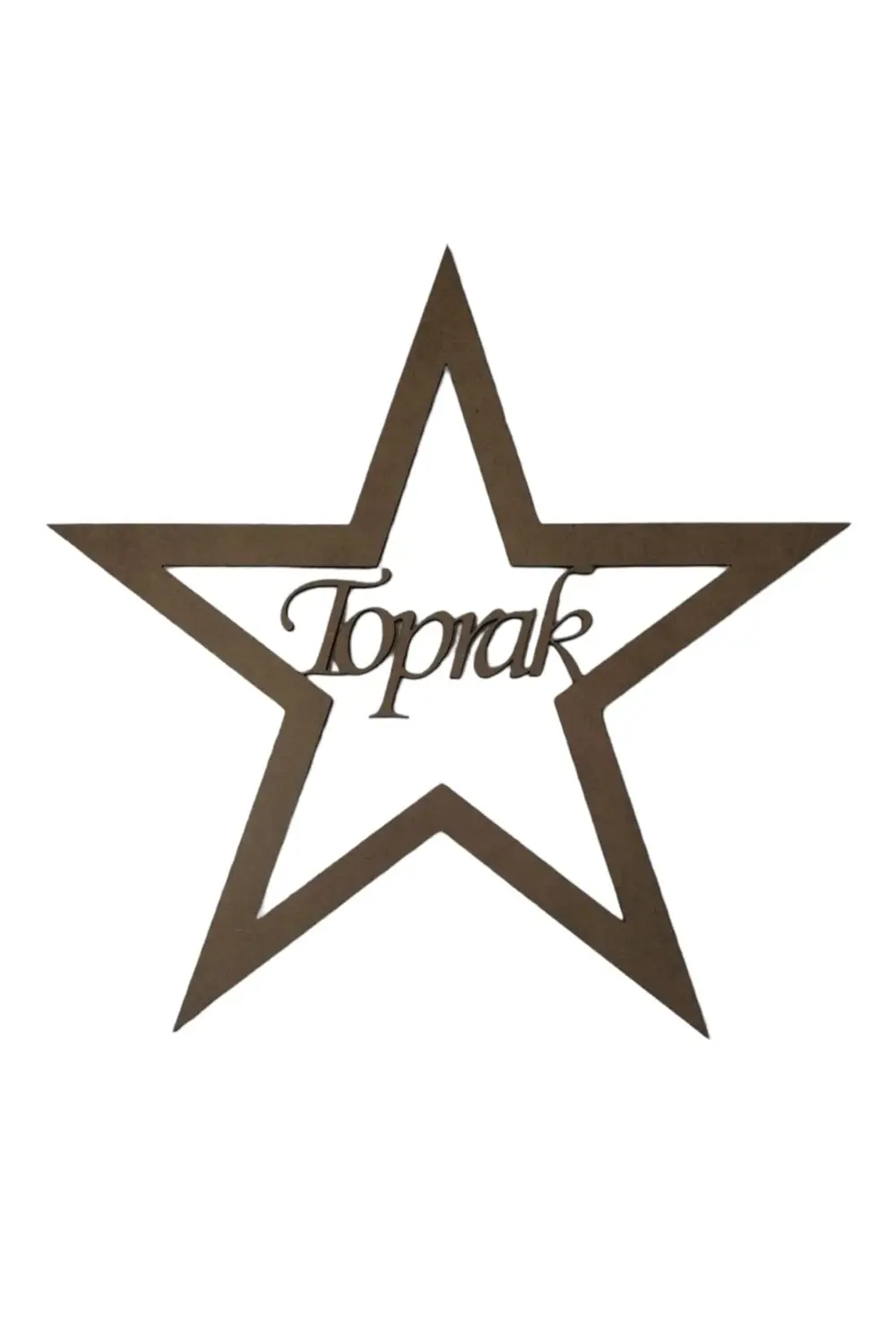 Leylaser Yıldız Figürlü 3 Mm Ham Mdf İsimli Kasnak 25 Cm