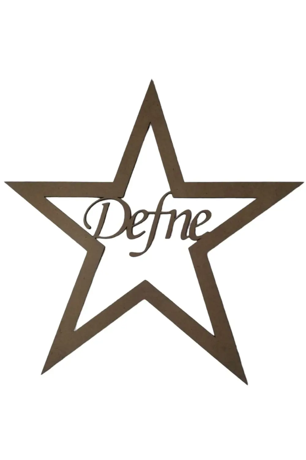 Leylaser Yıldız Figürlü 3 Mm Ham Mdf İsimli Kasnak 35 Cm