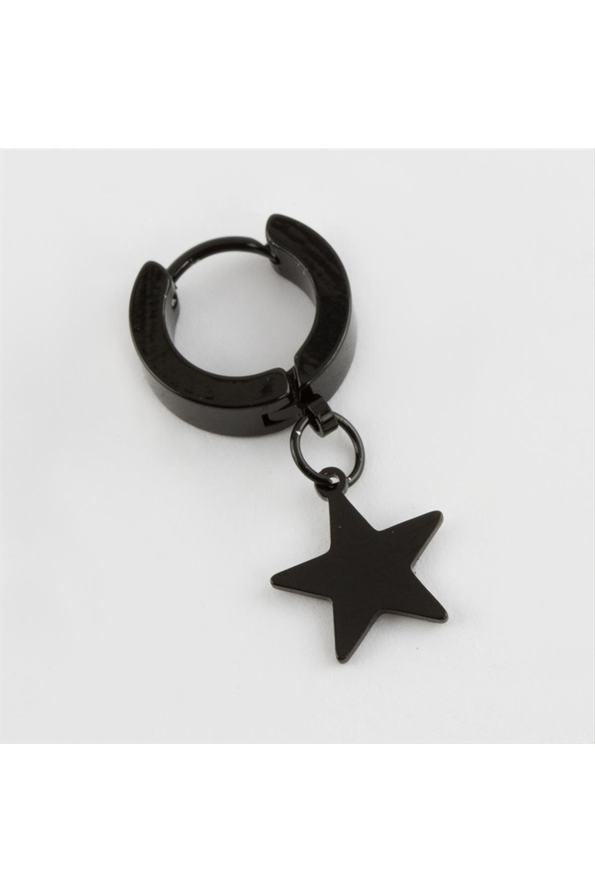 Yıldız Figürlü Çelik Erkek Küpe 1 Adet