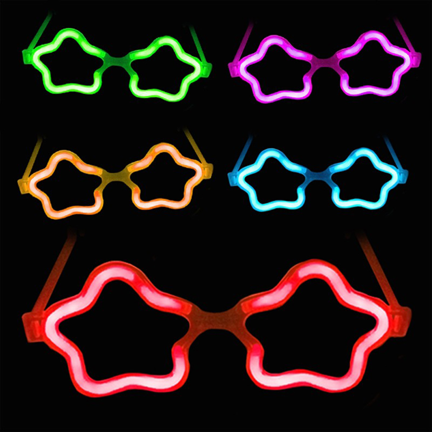 Yıldız Glow Gözlük - Yıldız Şekilli Glow Stick Gözlüğü - Glow Par
