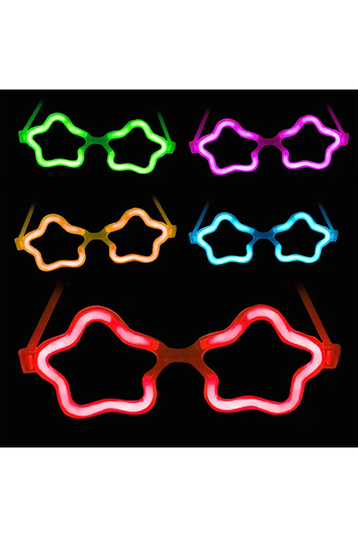 Yıldız Glow Gözlük - Yıldız Şekilli Glow Stick Gözlüğü - Glow Par