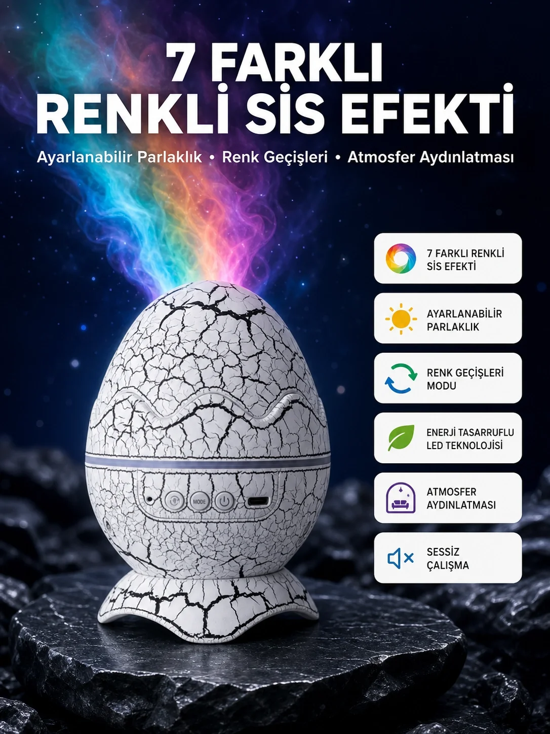 Yıldız Gökyüzü Efektli Çok Modlu Gece Işığı Fiyatı, Yorumları ve Özellikleri