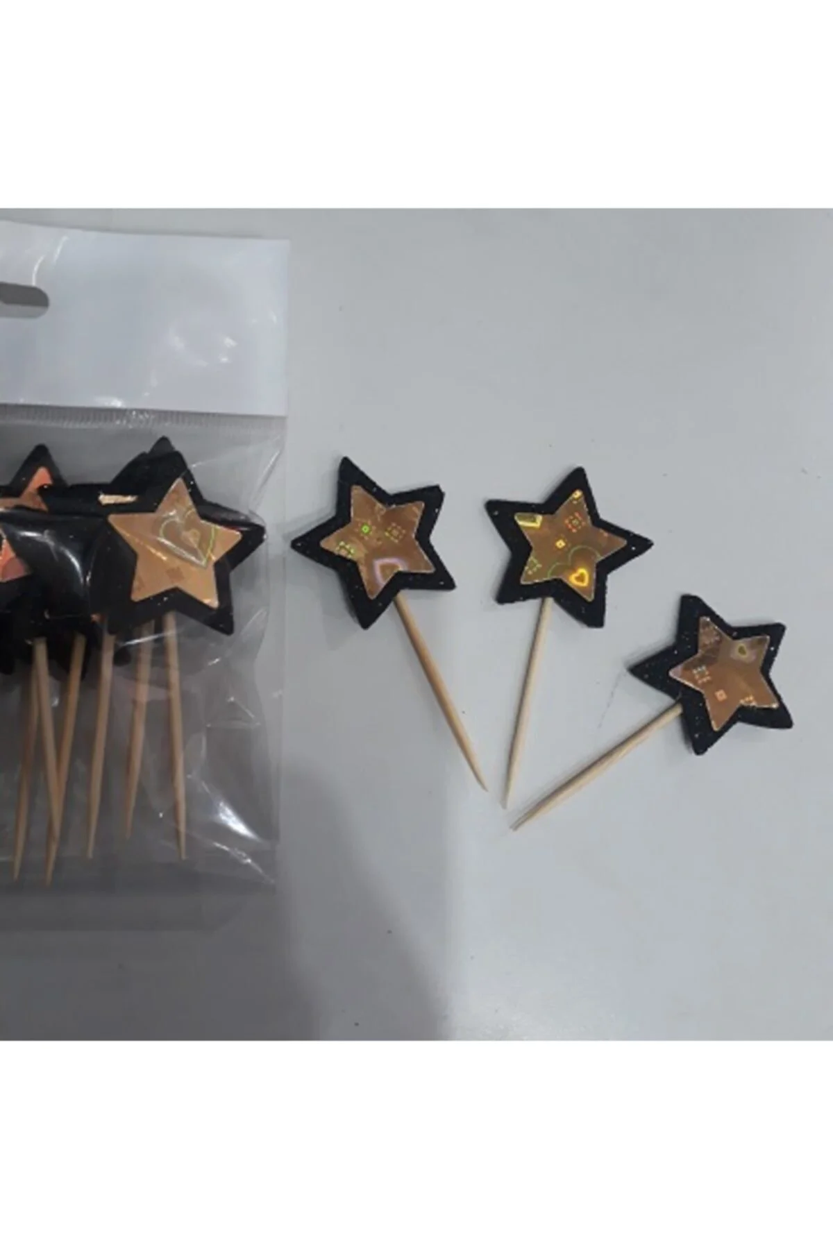 Yıldız Gold Pasta Süsü, Doğum Günü Kürdanı 15 Adet