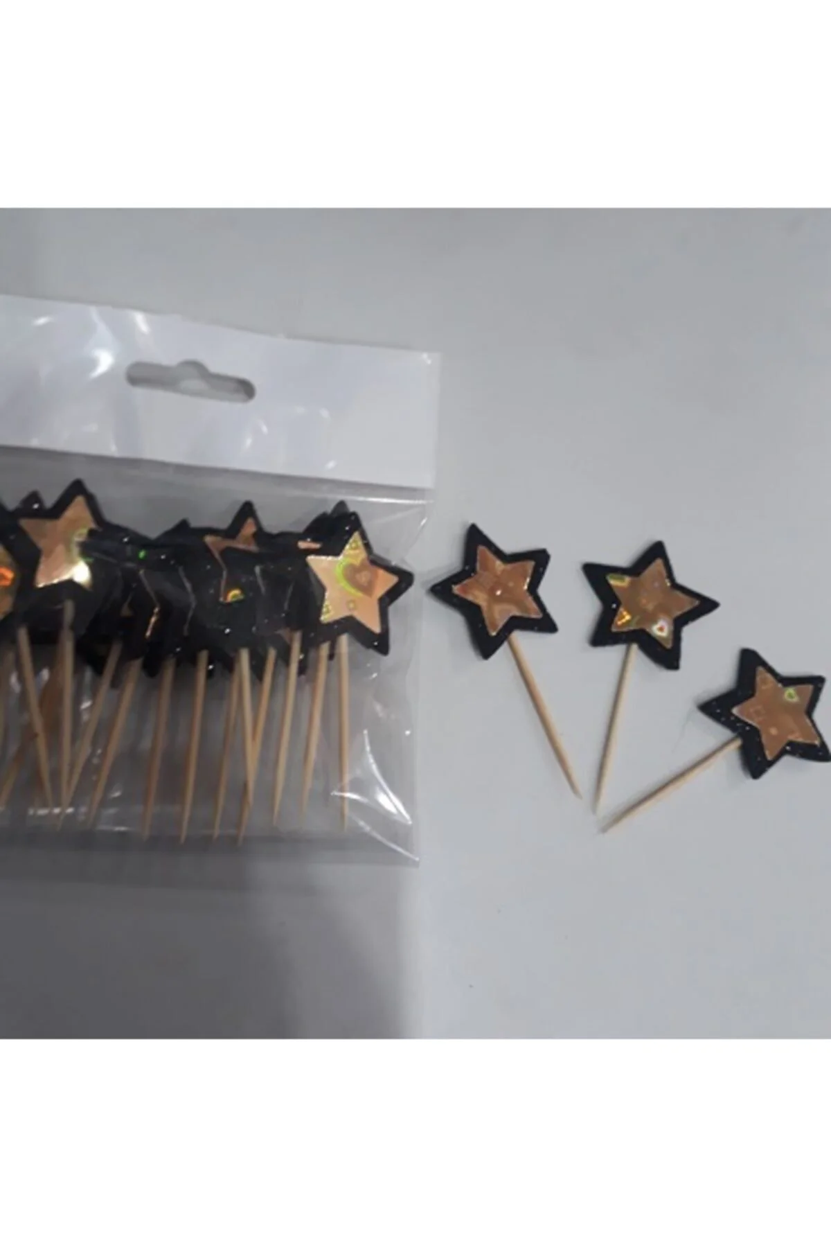 Yıldız Gold Pasta Süsü, Doğum Günü Kürdanı 15 Adet