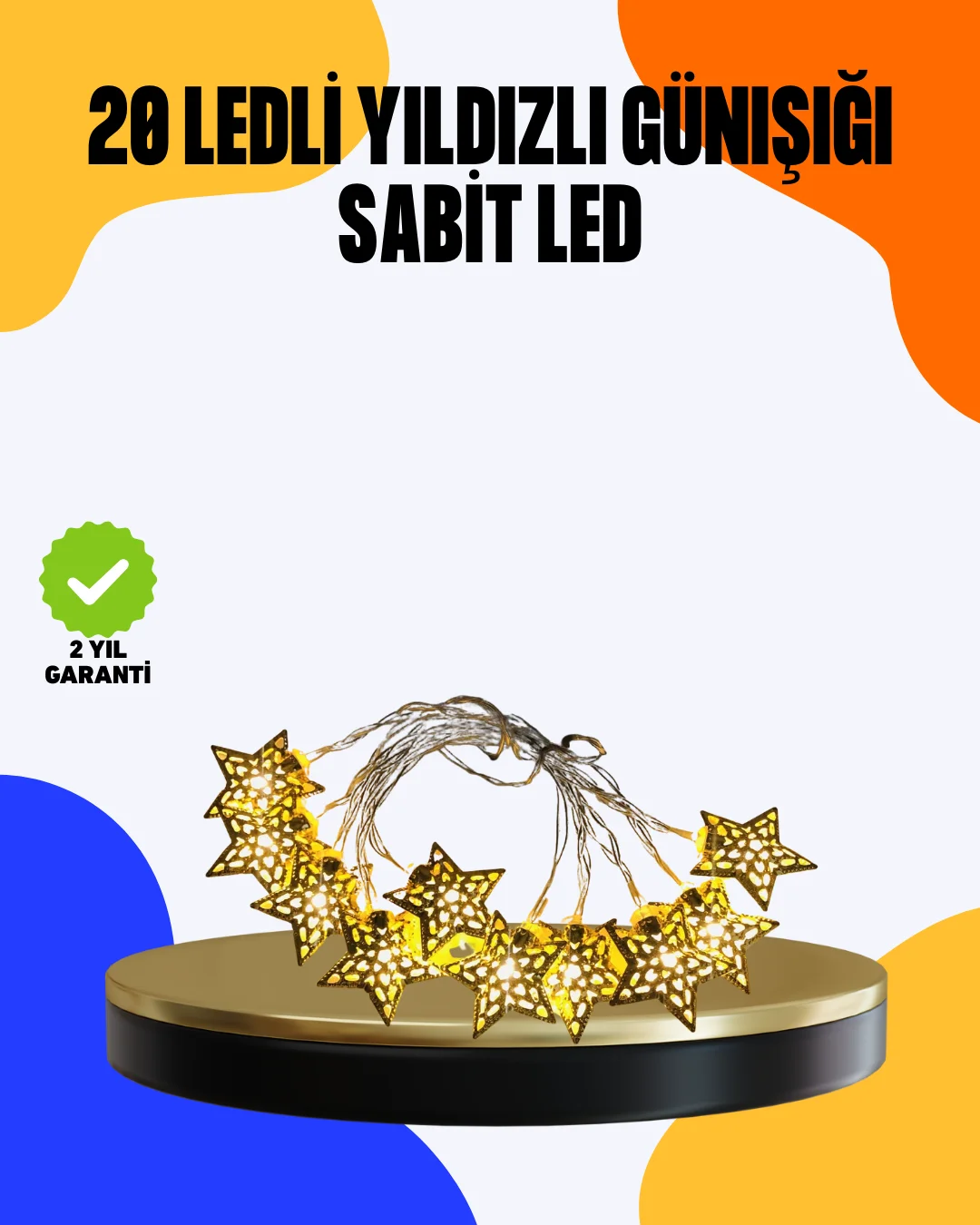 Yıldız Led Işık 5 Metre Dekoratif Aydınlatma Günışığı