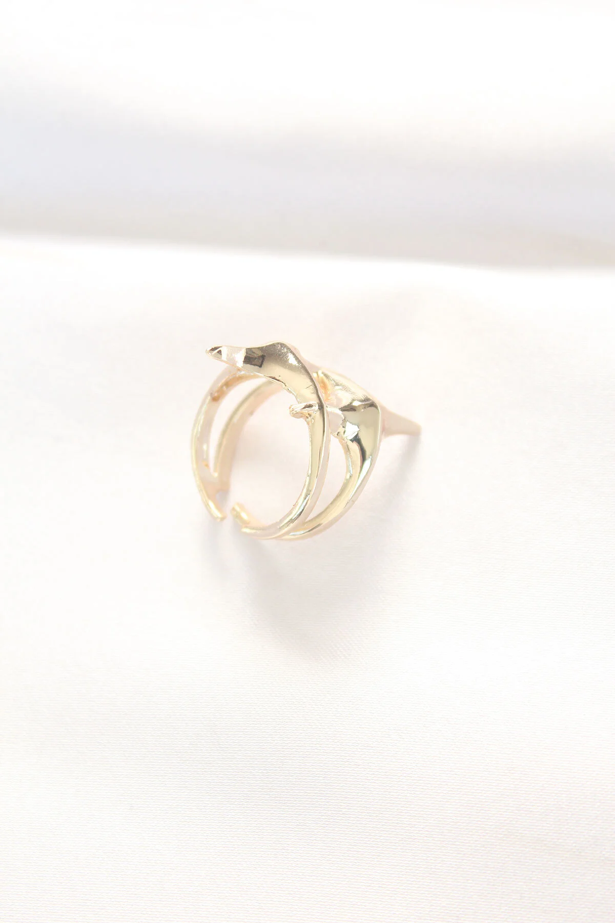 Yıldız Model Gold Renk Ayarlanabilir Yüzük - Lisinya