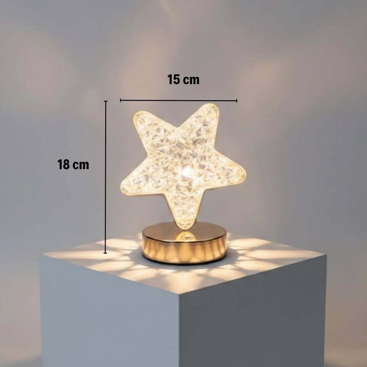 Yıldız Model Kristal Led Masa Lambası – Dokunmatik, 3 Renk Işık Modlu, Şarjlı Mini Dekoratif Gece Lambası Bx40 Fiyatı, Yorumları ve Özellikleri
