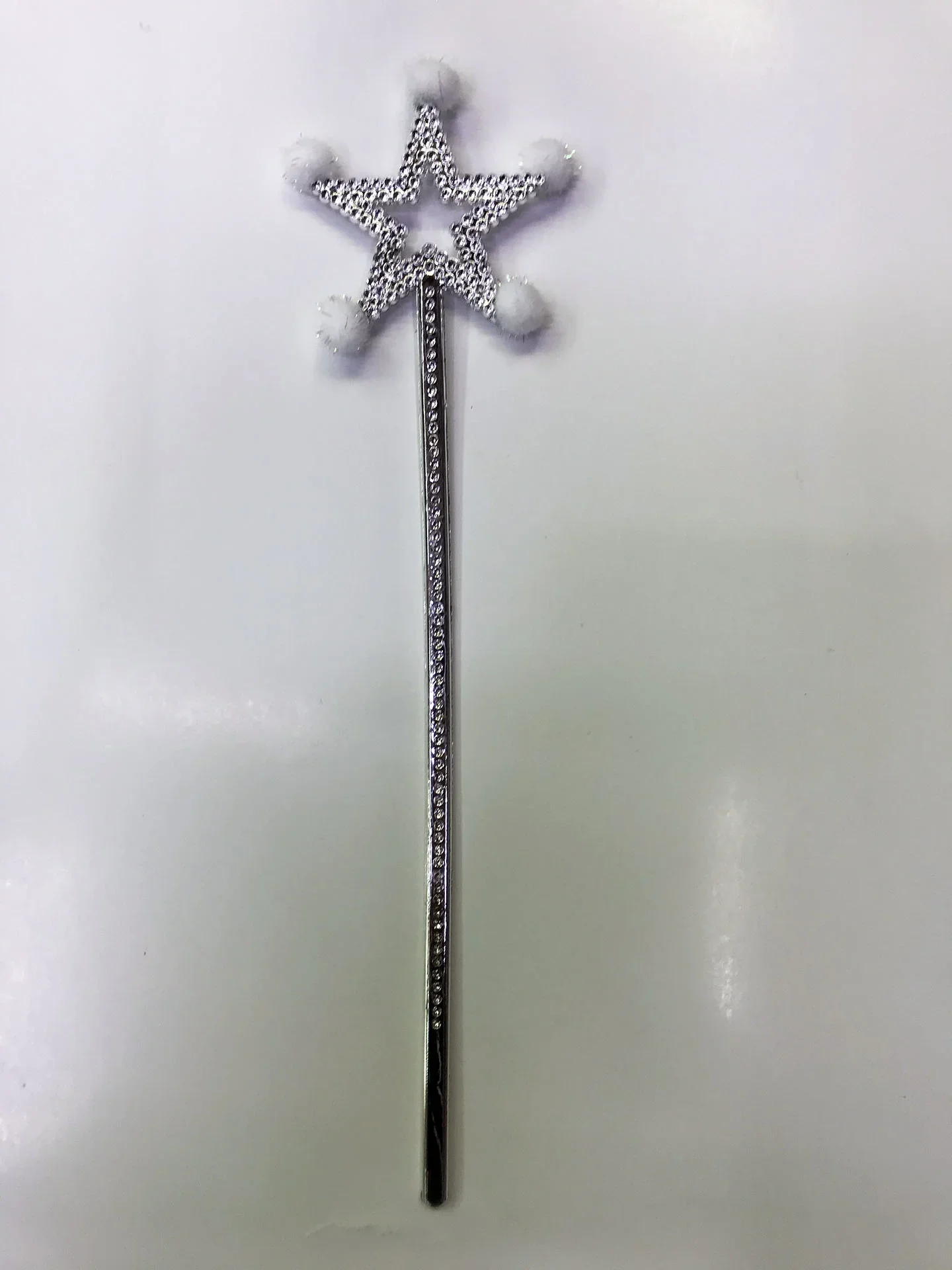 Yıldız Peri Asası – Sihirli Değnek Beyaz Ponponlu 35cm - Görsel 2