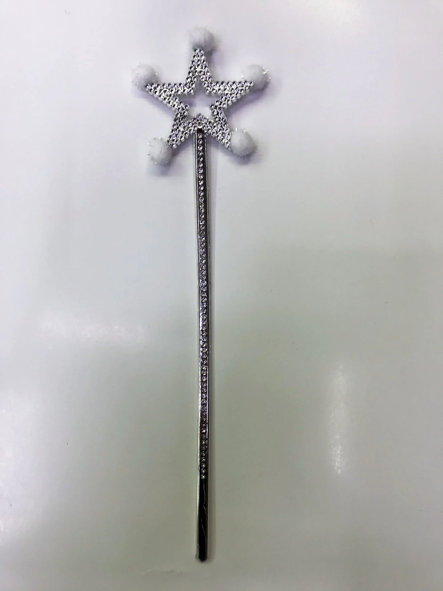 Yıldız Peri Asası – Sihirli Değnek Beyaz Ponponlu 35cm